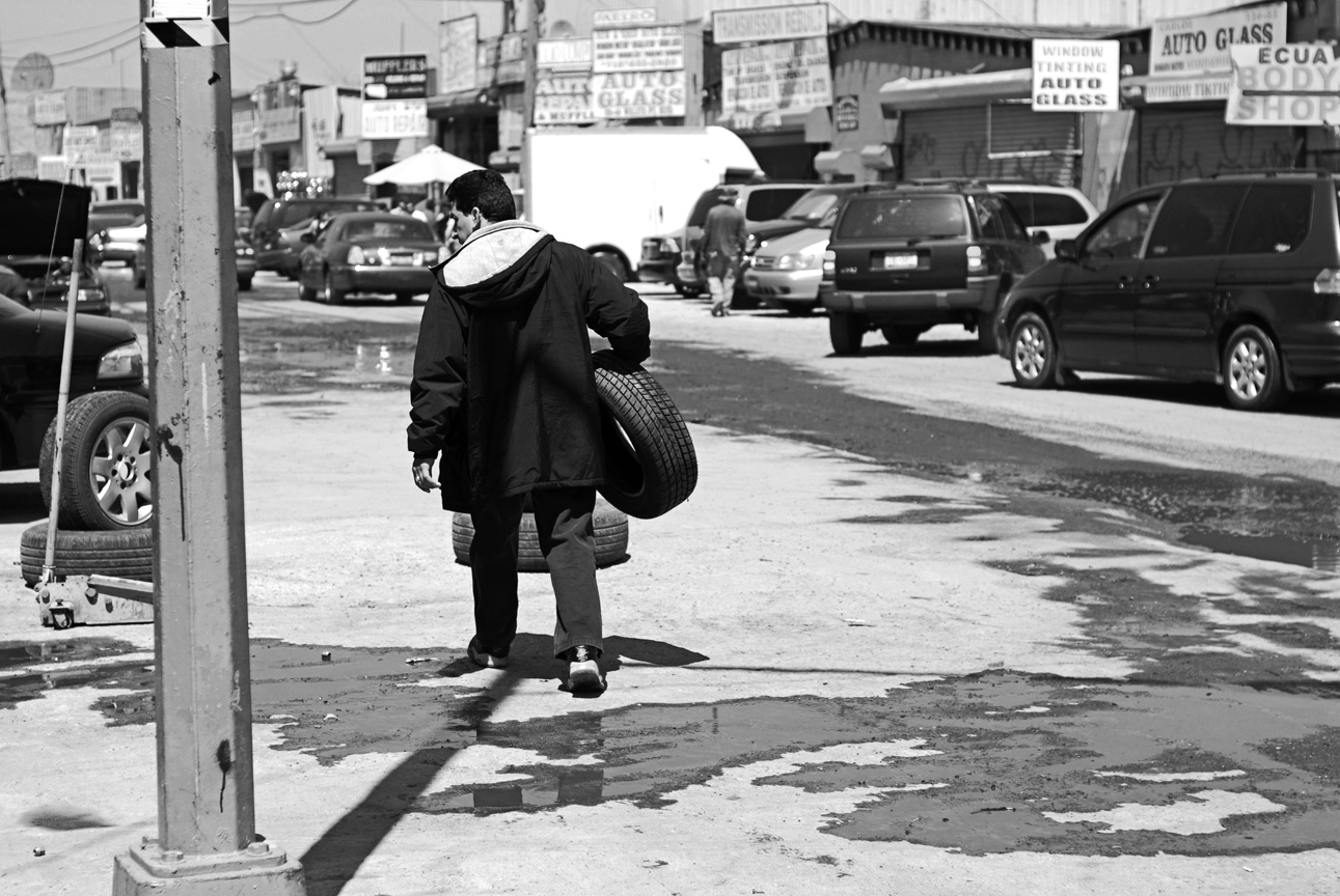 Man with Tire