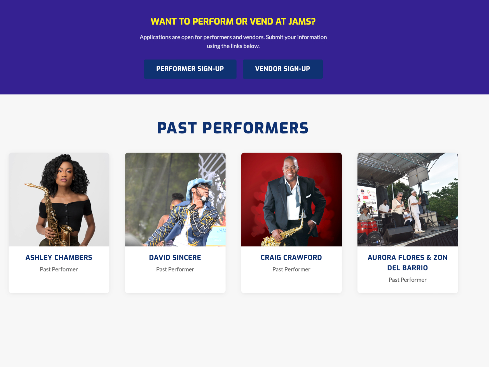 Jamaica JAMS Festival &mdash; Performers and Vendors