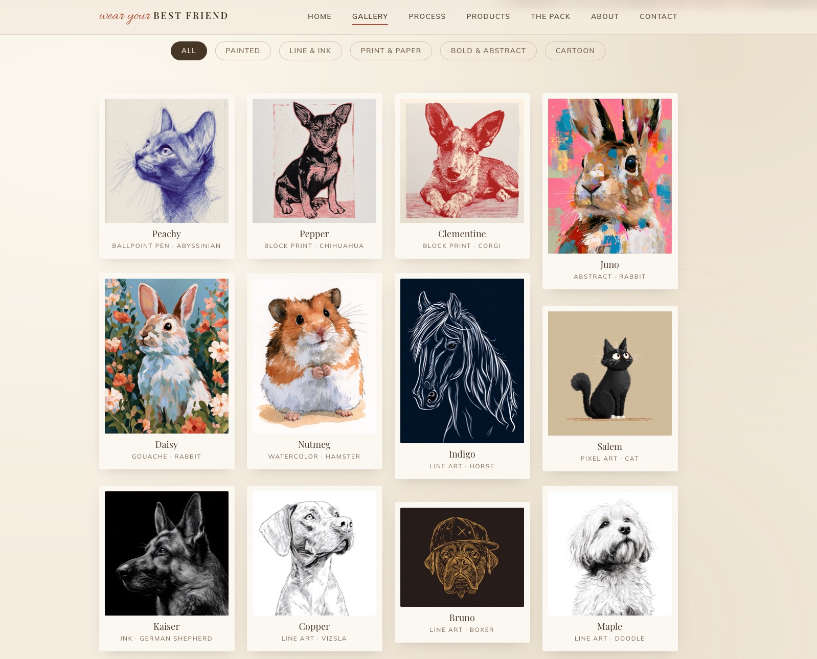 Wear Your Best Friend &mdash; the gallery of pet portraits with style filters