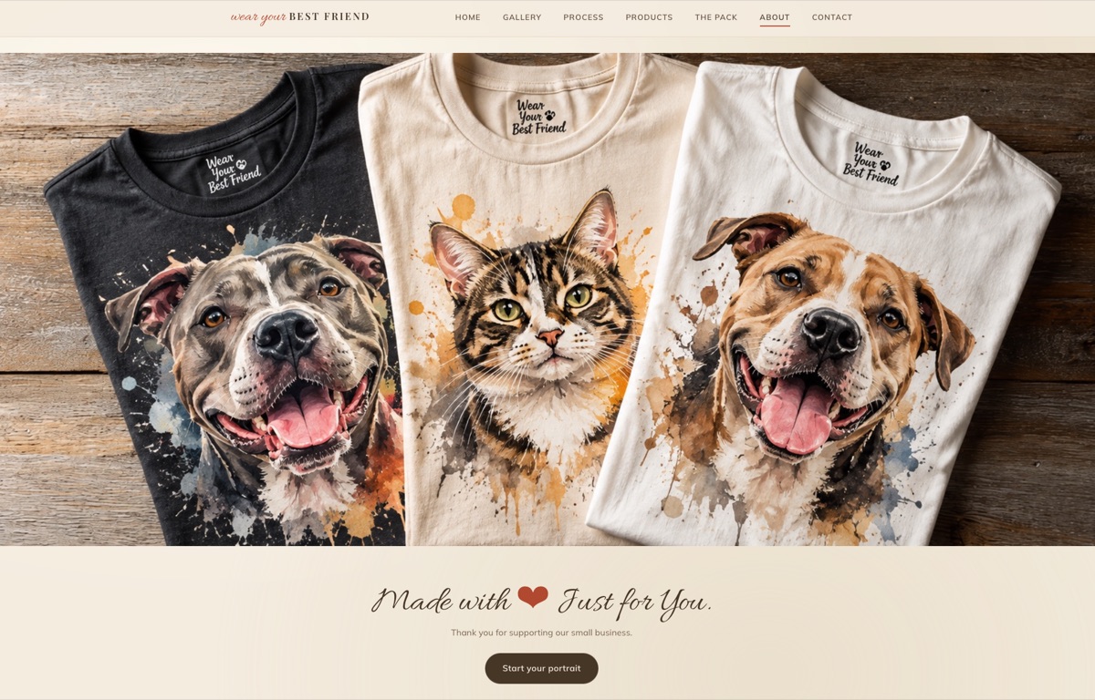 Wear Your Best Friend Portfolio Website